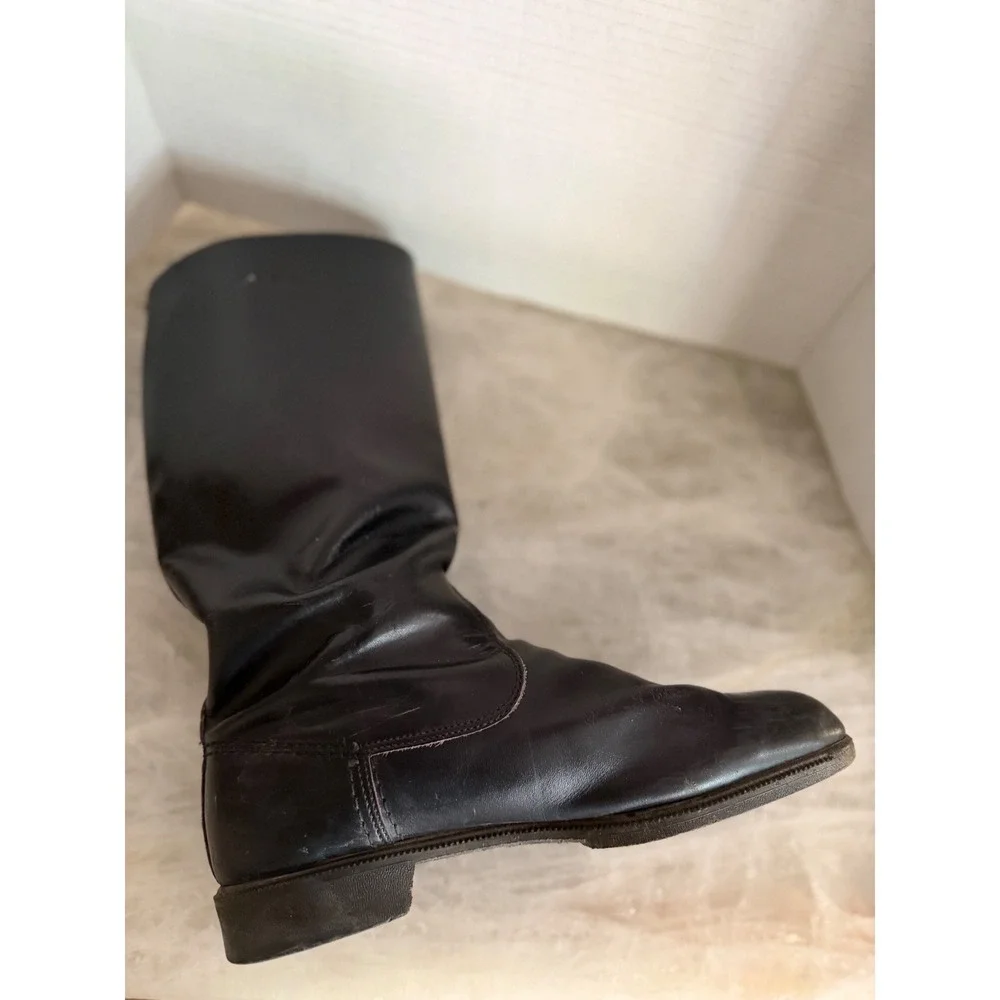 NVA East Germany Combat Boots Men Size 11 US Black Leather Military Tall